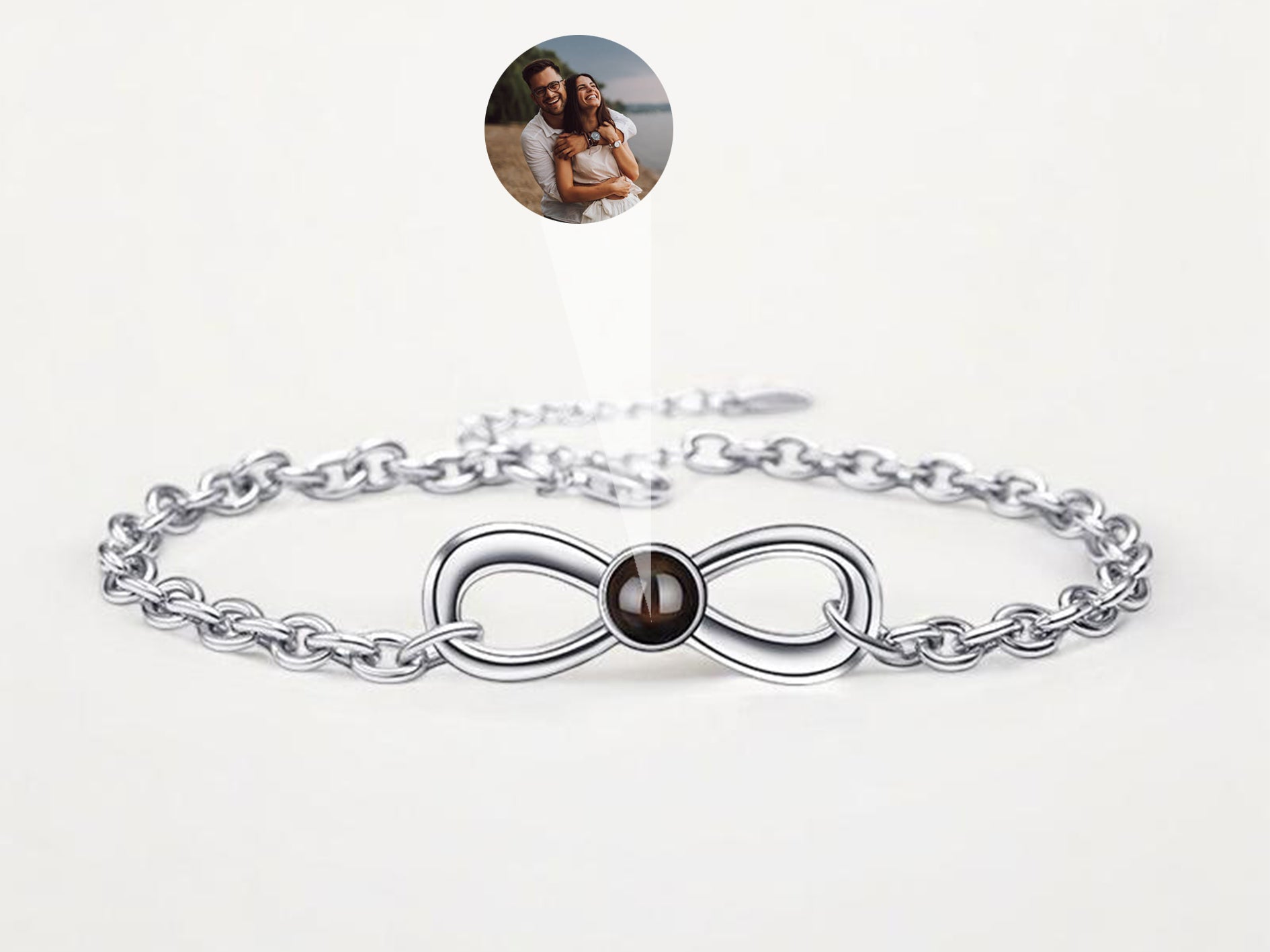 Bratara Personalizata " Silver Infinite"